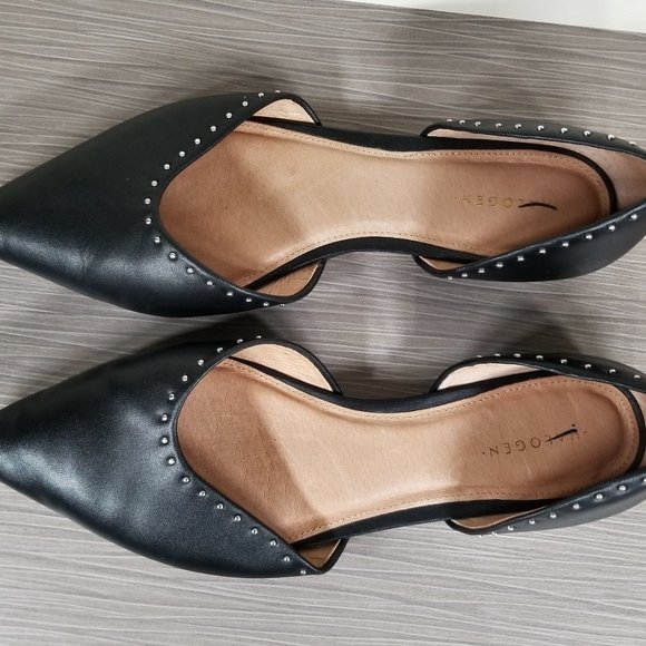 Halogen Maisy d'Orsay Studded Flat, Black Leather, Womens Size 7.5 M - Picture 11 of 13